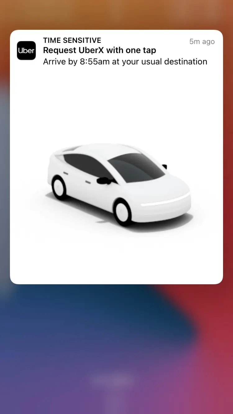 An example of behavioral targeting based on customer location. Uber knows your previously taken routes and knows how to get you to your destination