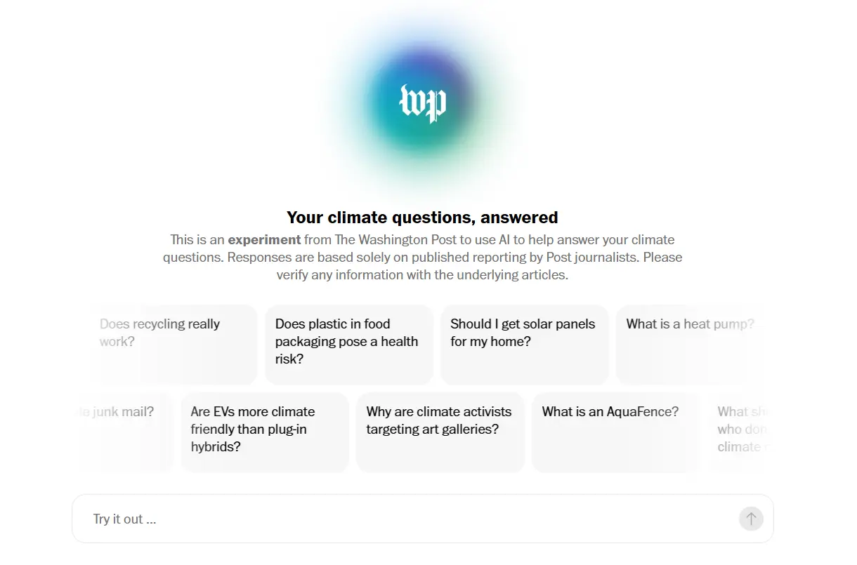 Climate answers chatbot. Content publishers use ai powered chatbots to drive engagement