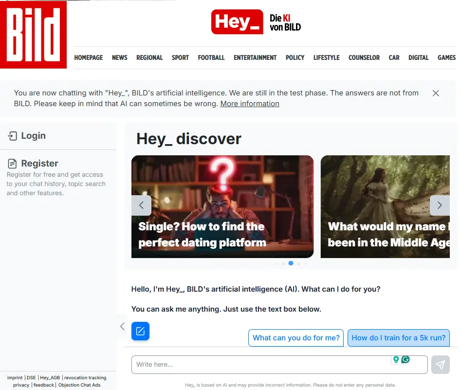 ai chatbot for content publishers hey_ answering queries