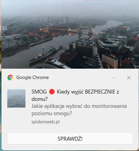 powiadomienie web push przykład