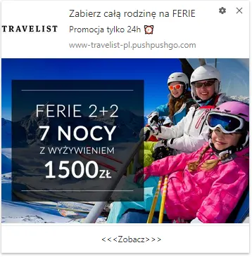 powiadomienia web push-travelist