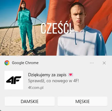 4F powiadomienie web push