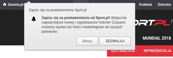 formularz zapisu web push