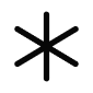 Black cross-shaped tool with four screwdriver heads on a light background.