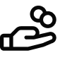 Black silhouette icon of a hand holding a credit card.