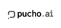 Pucho.ai logo with stylized chat bubble icon to the left of the text.