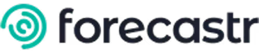 Forecastr logo with a circular teal arrow icon on the left and the text forecastr in lowercase.