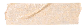 Beige textured sticky tape strip with a peeling corner on a white background.