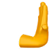Yellow L-shaped pipe connector with rounded corners.