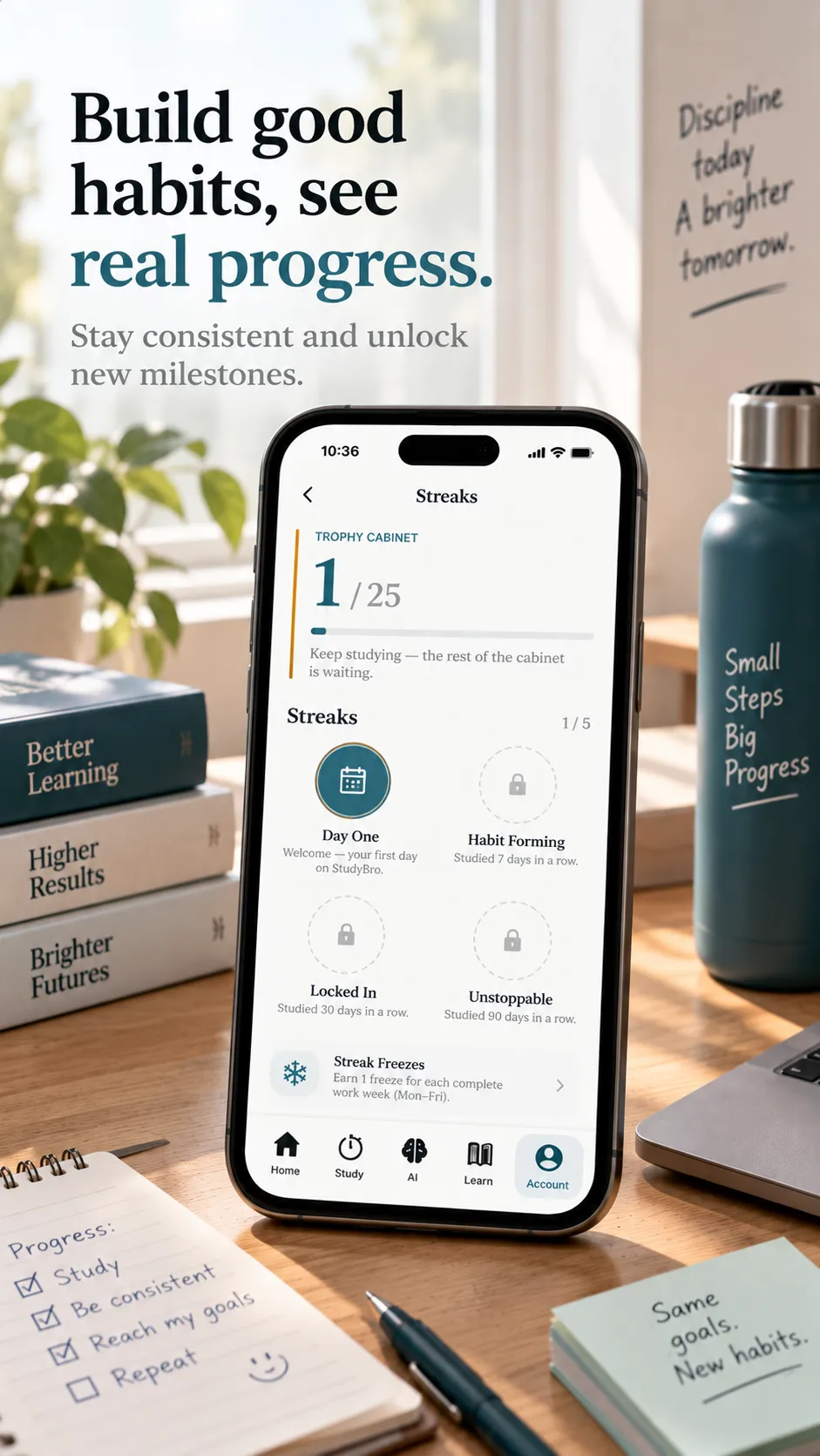 StudyBro learning and curriculum screen