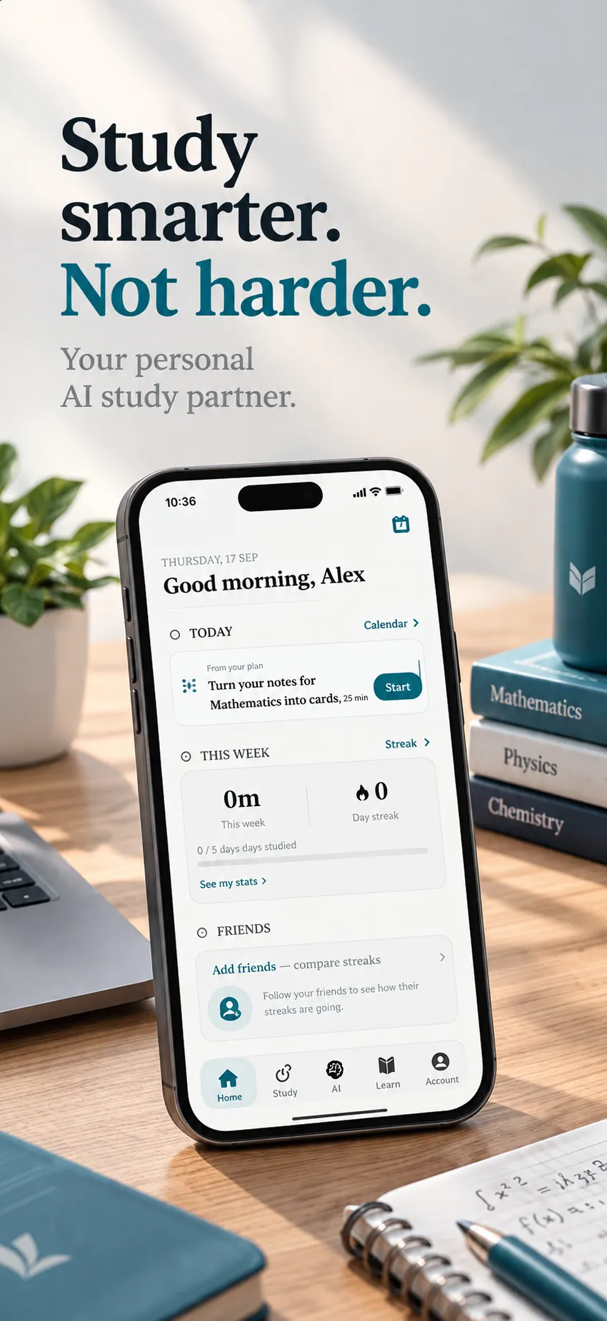 StudyBro study habits and streaks screen