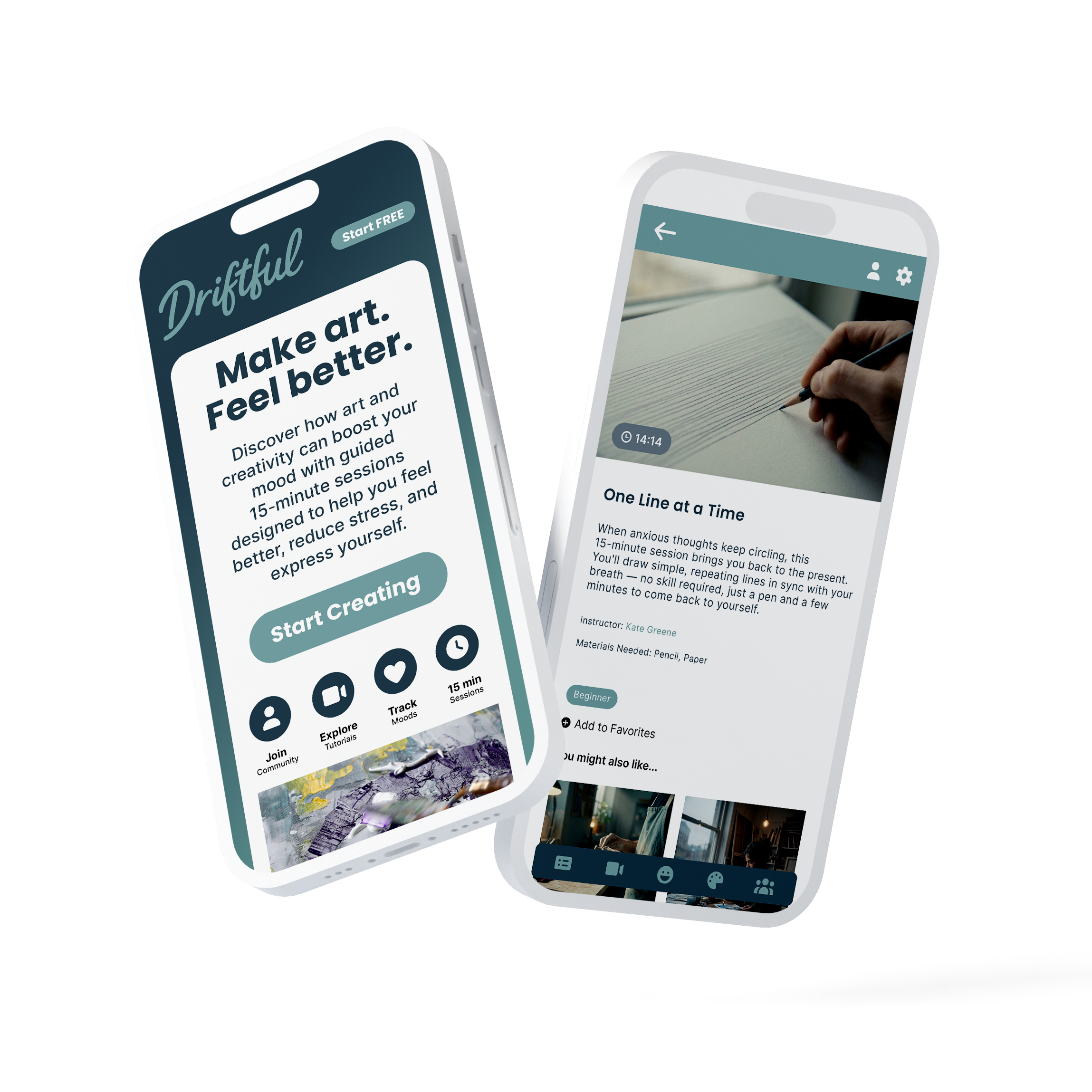 App mock up on phone