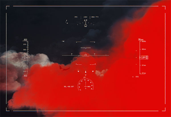 Aircraft Head-up Display (HUD) Flying Through Clouds Example Project