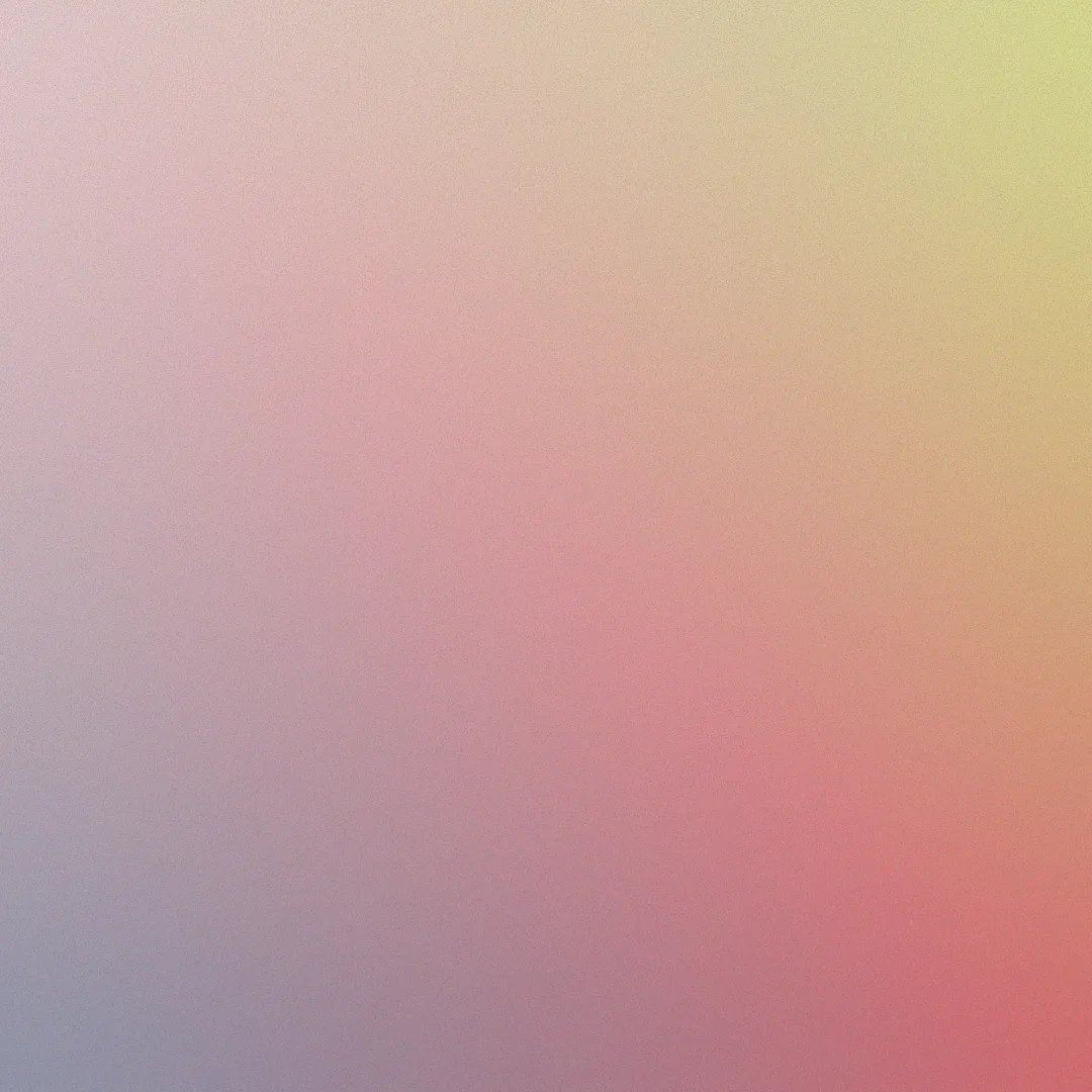 Gradient background transitioning from purple and gray in the bottom left to yellow and red in the top right.