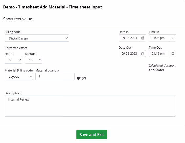 New Timesheet