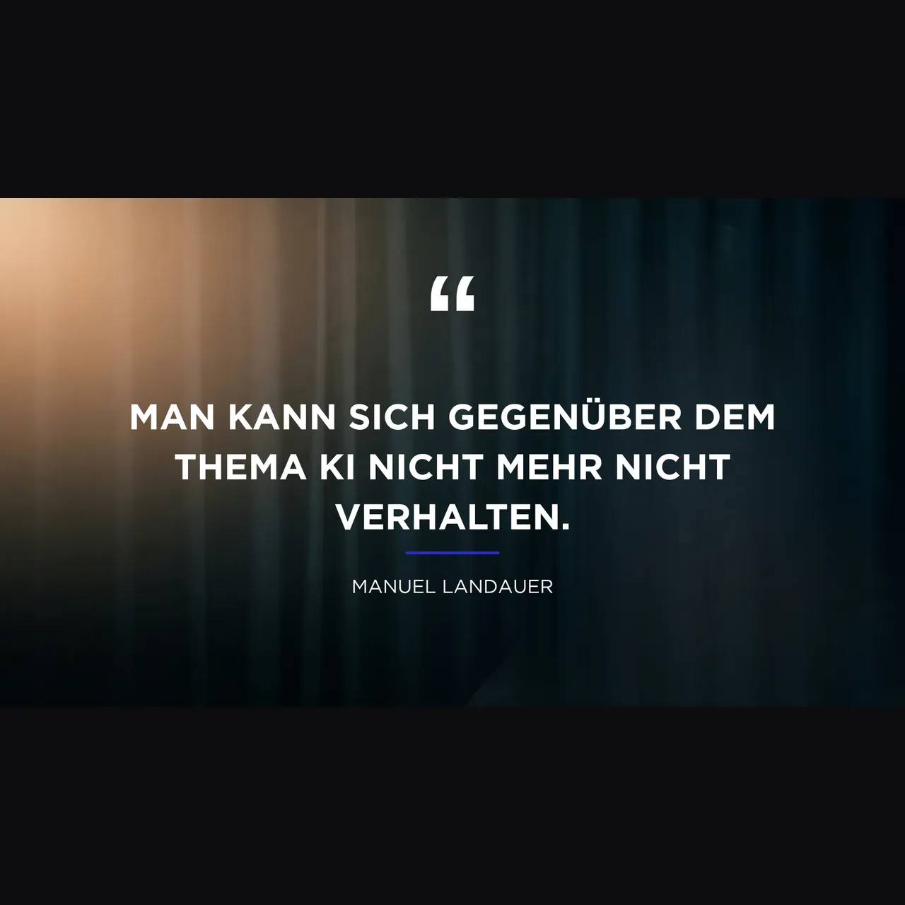 Zitat von Manuel Landauer im Ehrenbehörde-Podcast: Man kann sich gegenüber dem Thema KI nicht mehr nicht verhalten