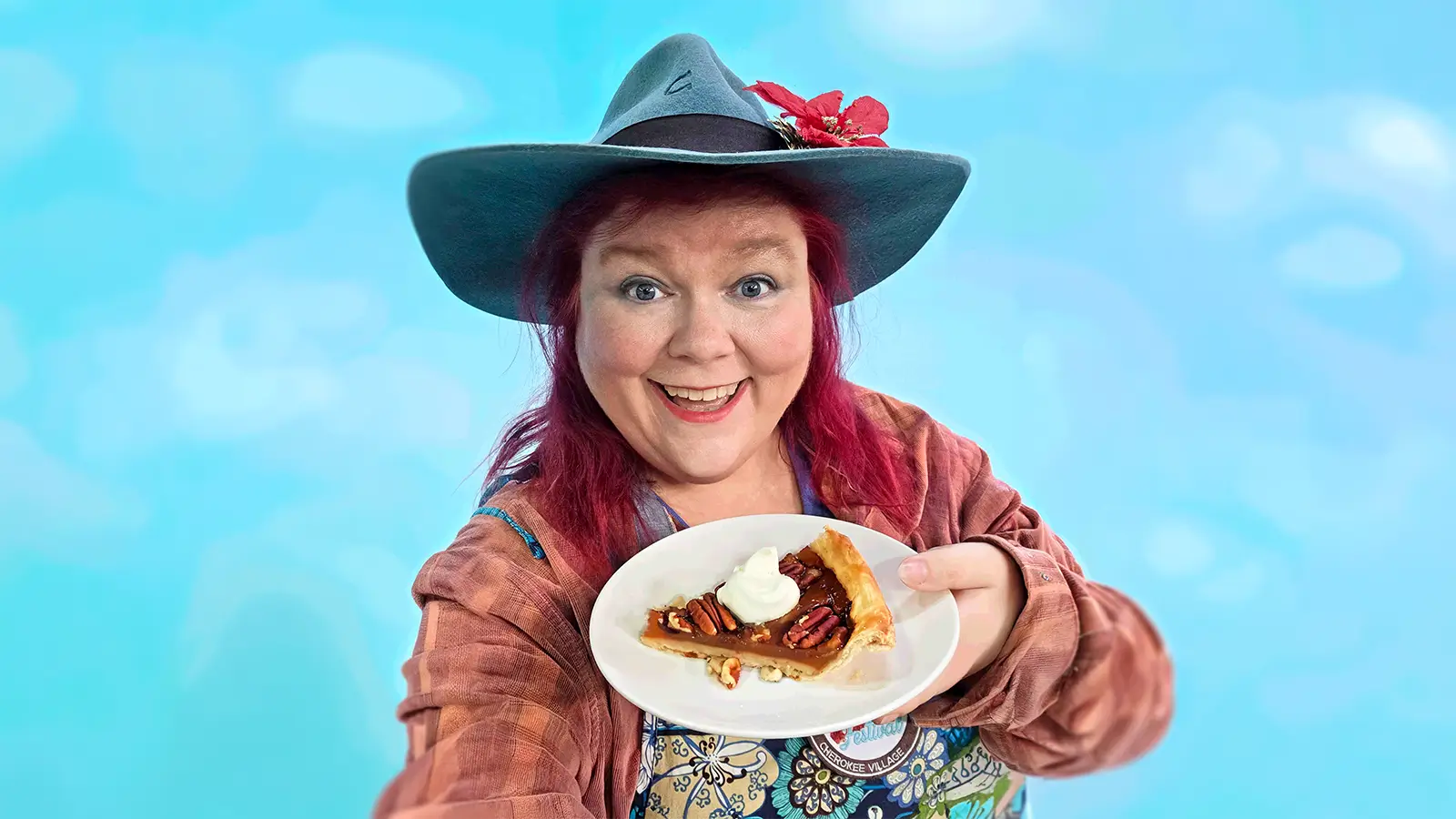 Kat Robinson with one of her Arkansas pies