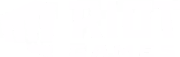 Riot Games logo with stylized fist icon and bold uppercase text.