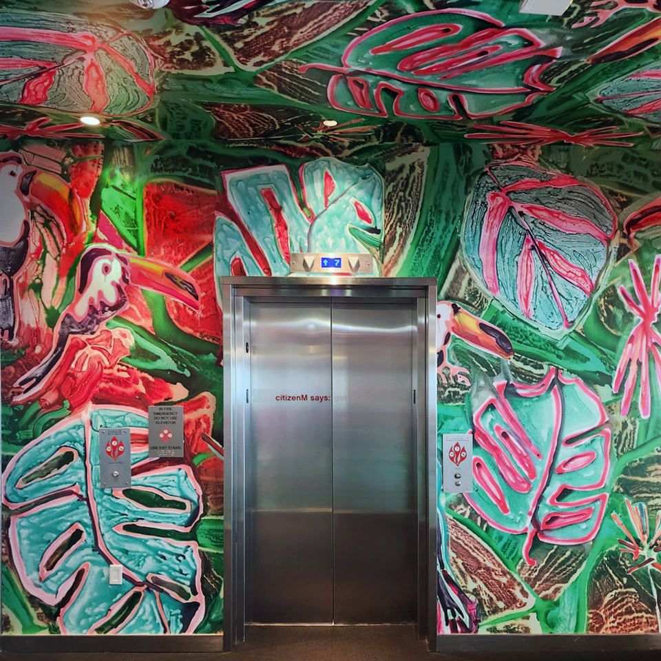Custom wallcovering installation — citizenM Miami