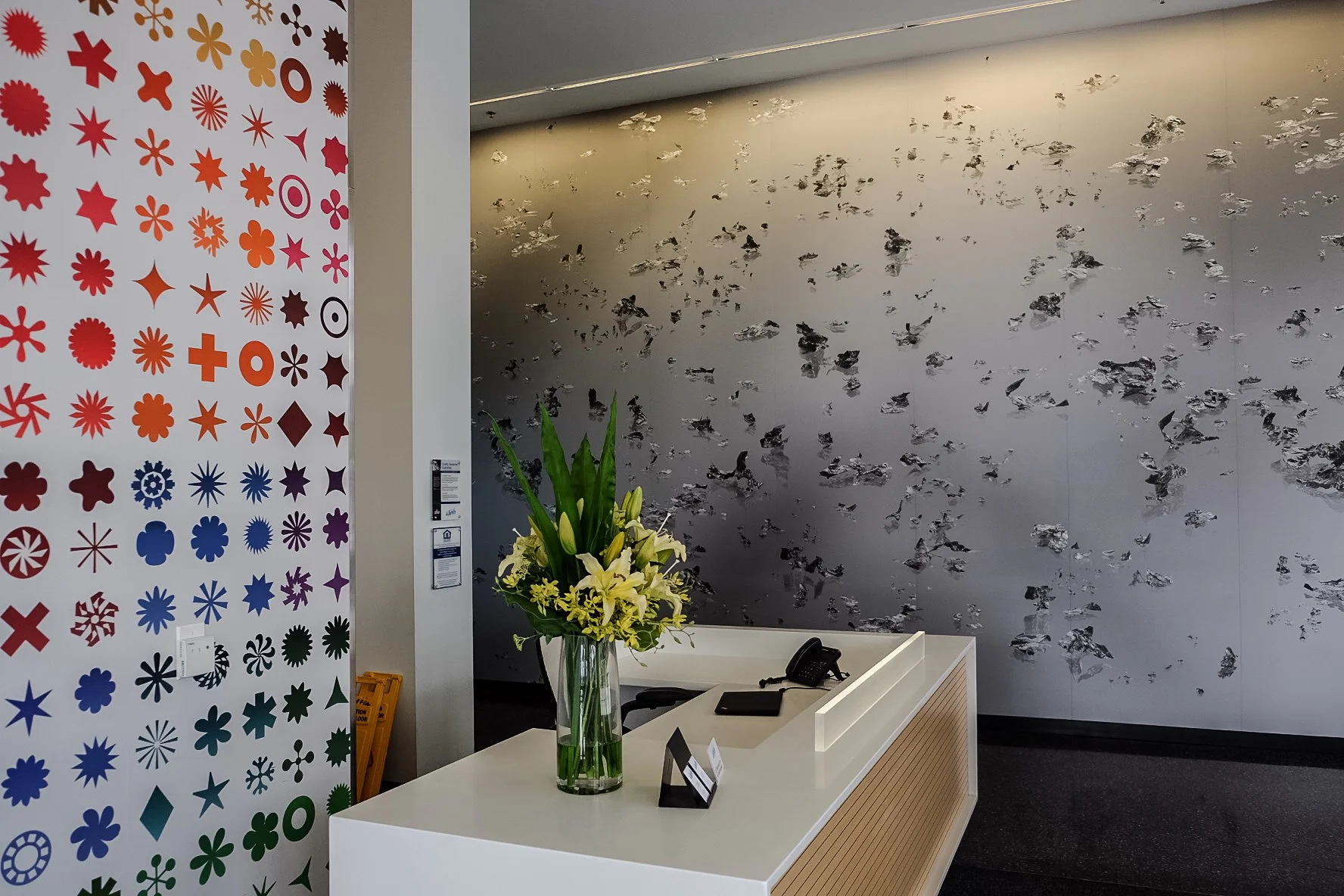 Bing Wright and Polly Apfelbaum — installation at Stadium Place