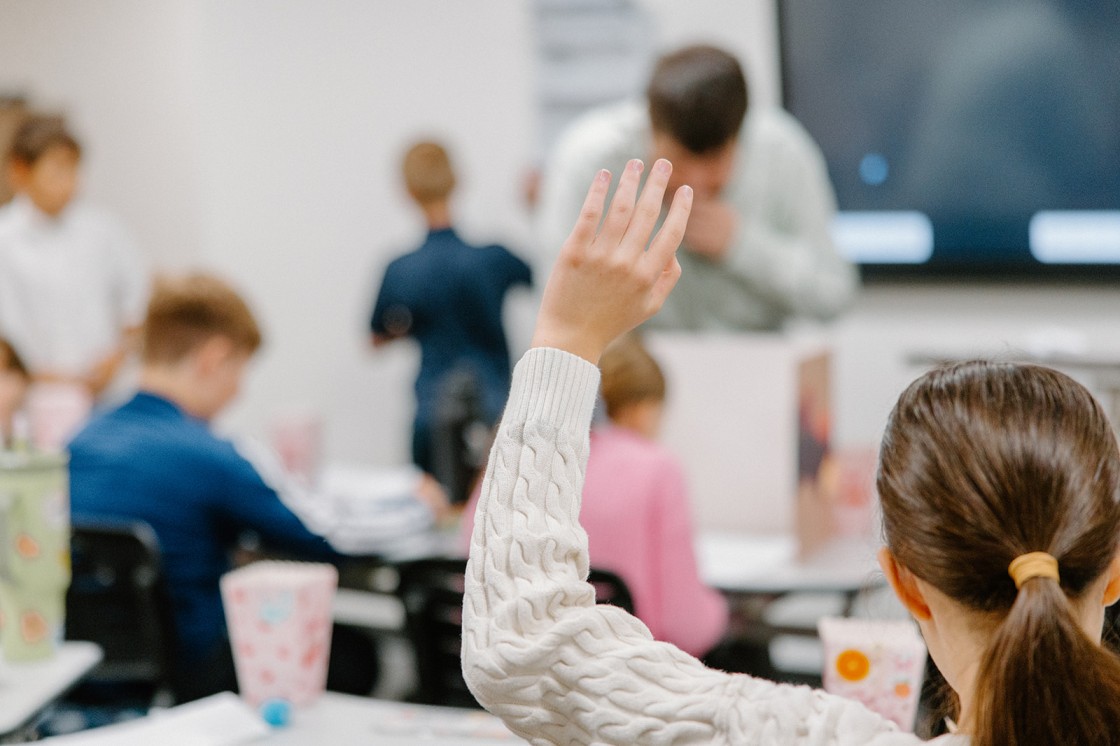 Student raising hand