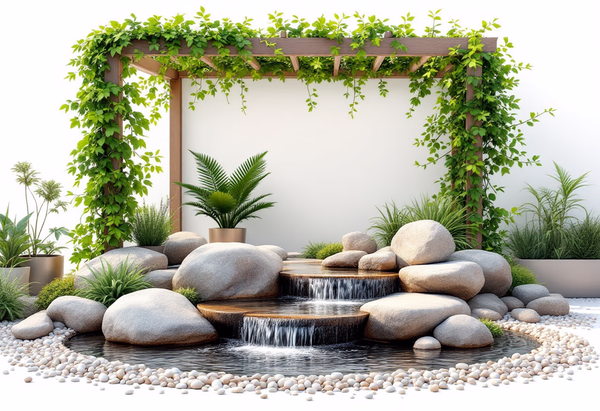 image of a completed backyard project (for a landscaping service)