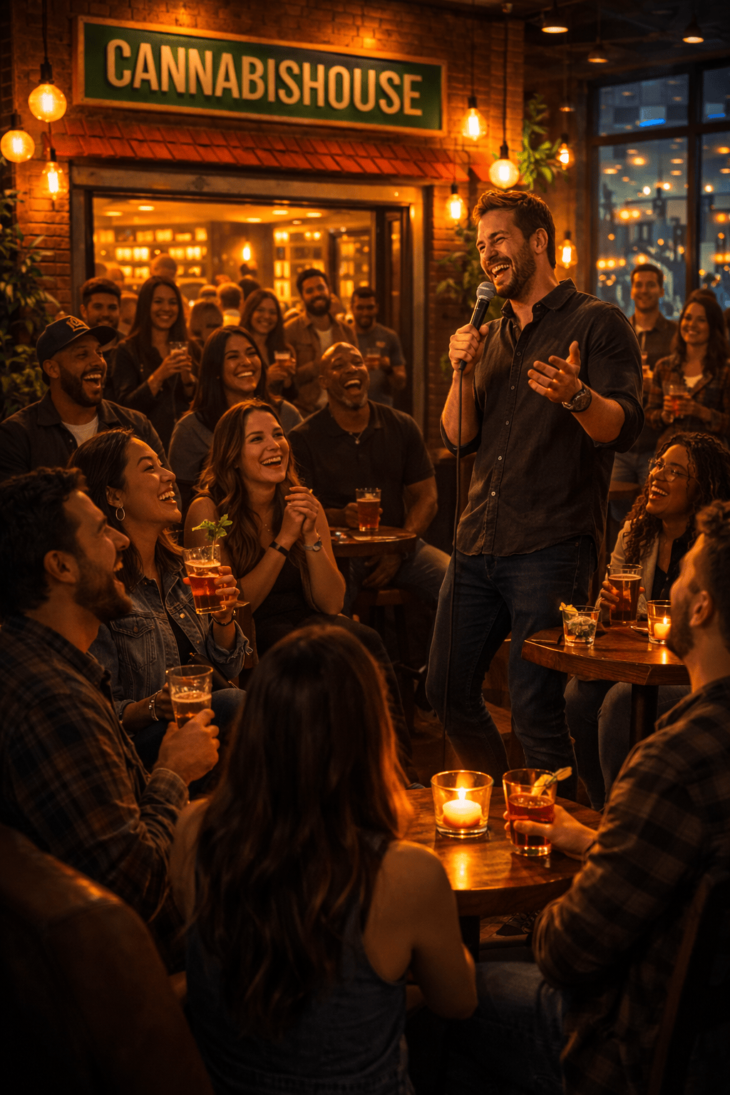Live comedy show at Cannabis House dispensary near USC in Los Angeles — music, arts, and comedy events for the Los Angeles cannabis community