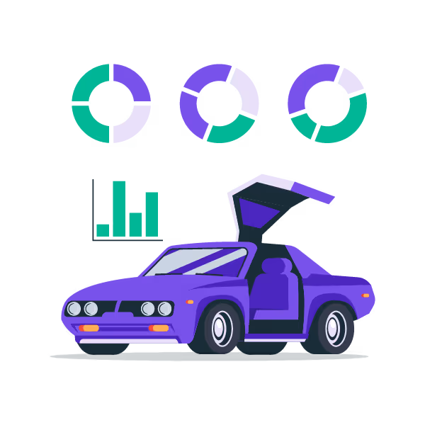 Illustration: A Delorean, as in Back to the Future