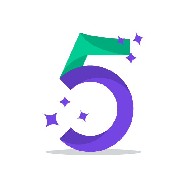 Illustration: Stylized number 5