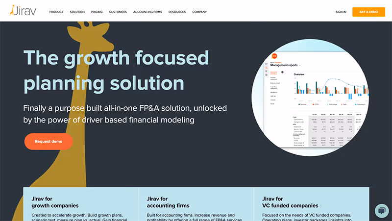 Jirav financial model software