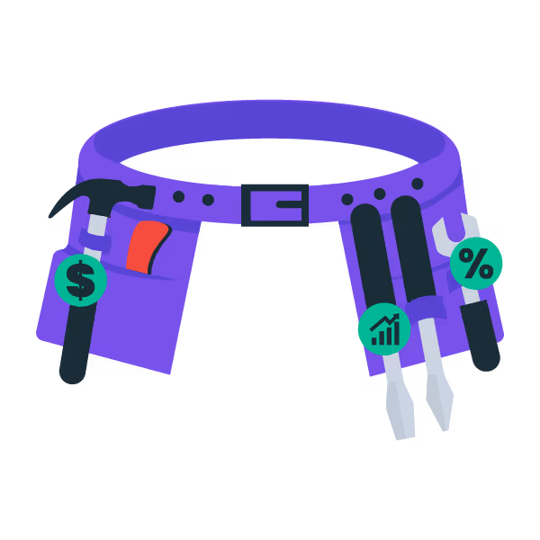 Illustration: A tool belt with financial tools for inflation