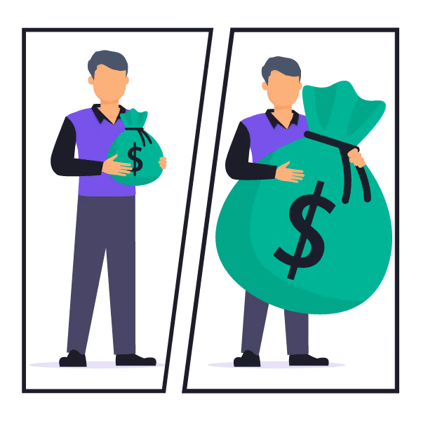 Illustration: Founder with small pre-money valuation and large post-money valuation