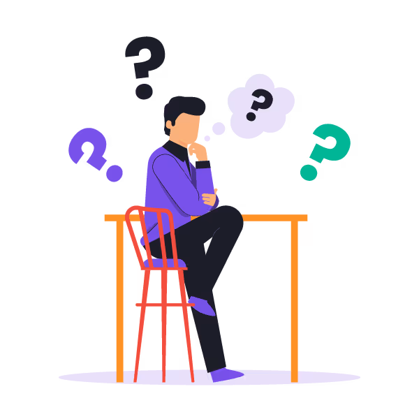 Illustration: Founder with questions about startup valuation