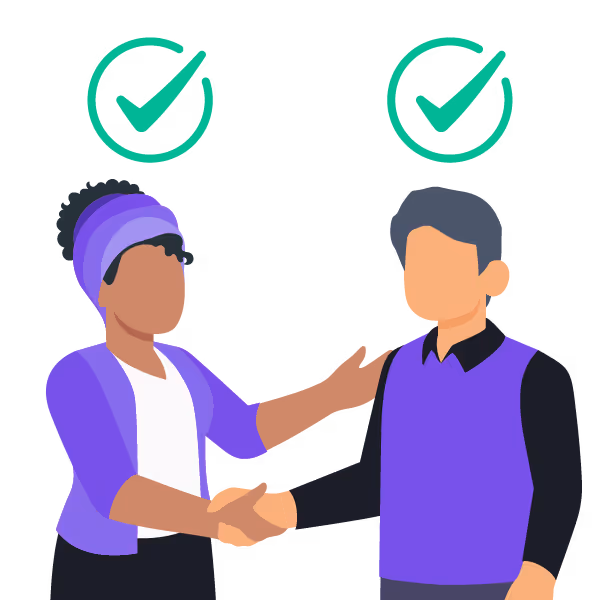 Illustration: Founder and investor agreeing on valuation