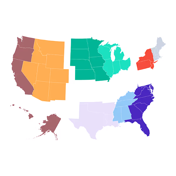 Illustration: US map by region