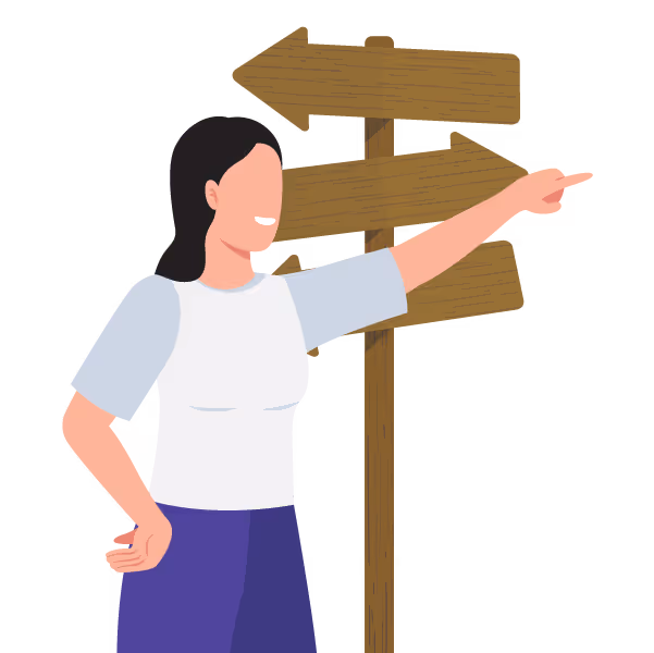 Illustration: Founder confidently pointing the way
