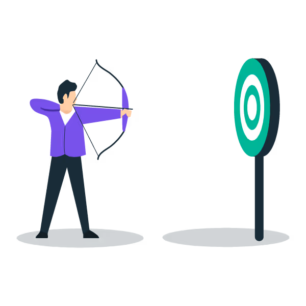 Illustration: Founder (an archer) aiming at a target