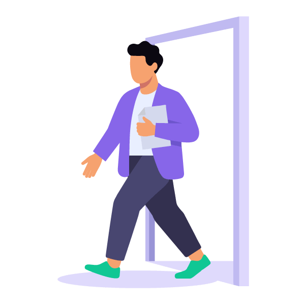 founder-walking-through-door-holding-folded-paper