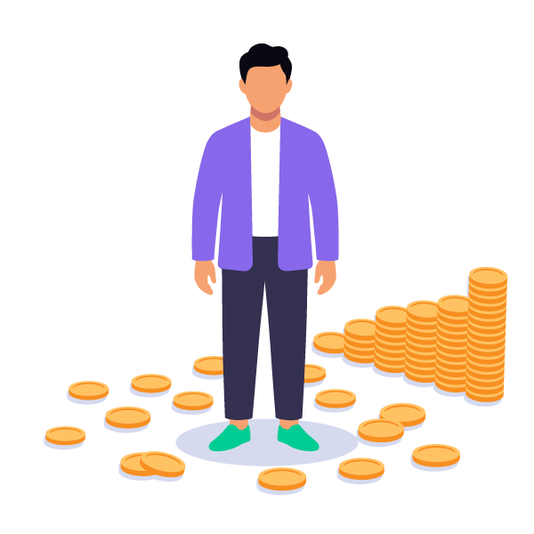 founder-arranging-scattered-coins-into-stack