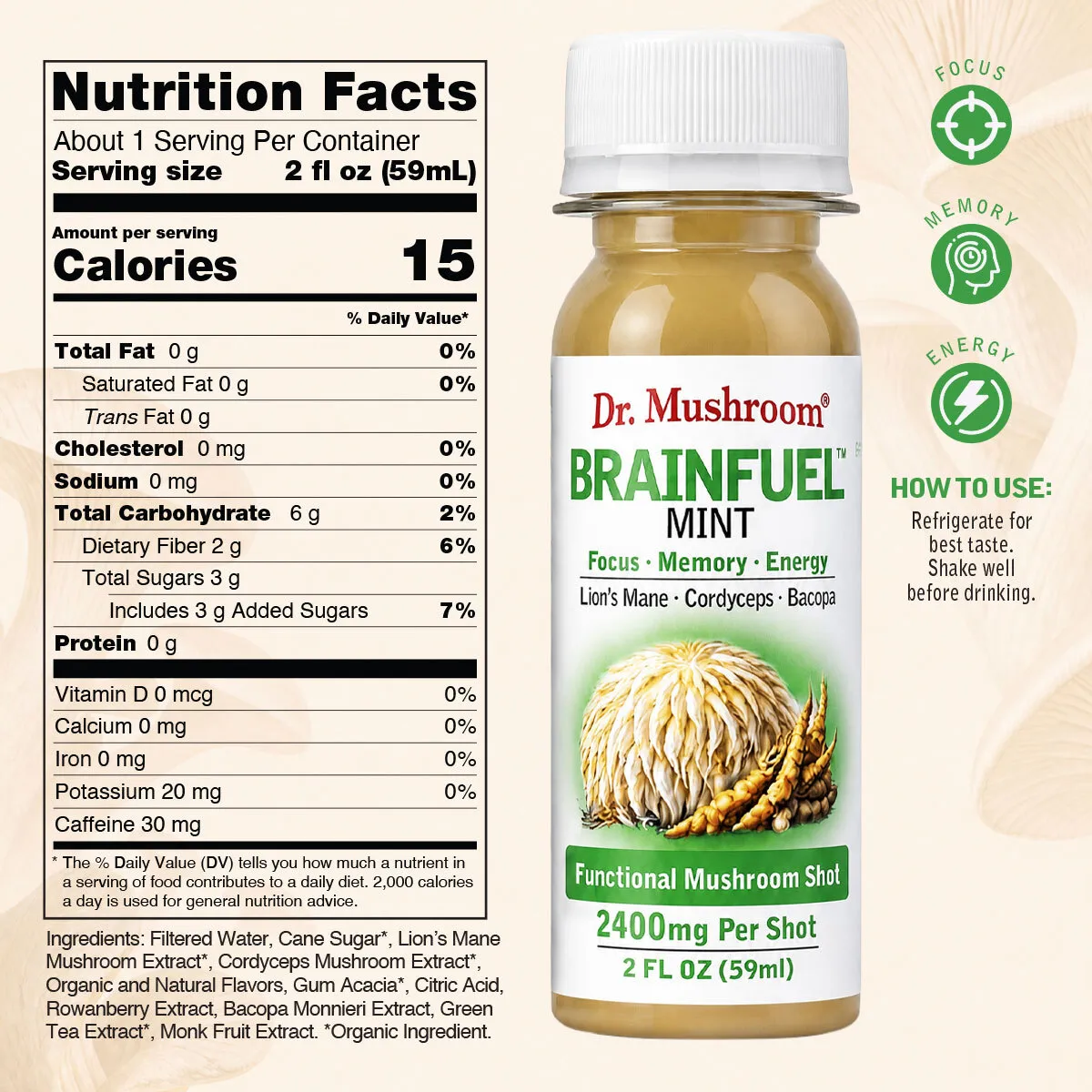 Brainfuel Nutritional Facts 