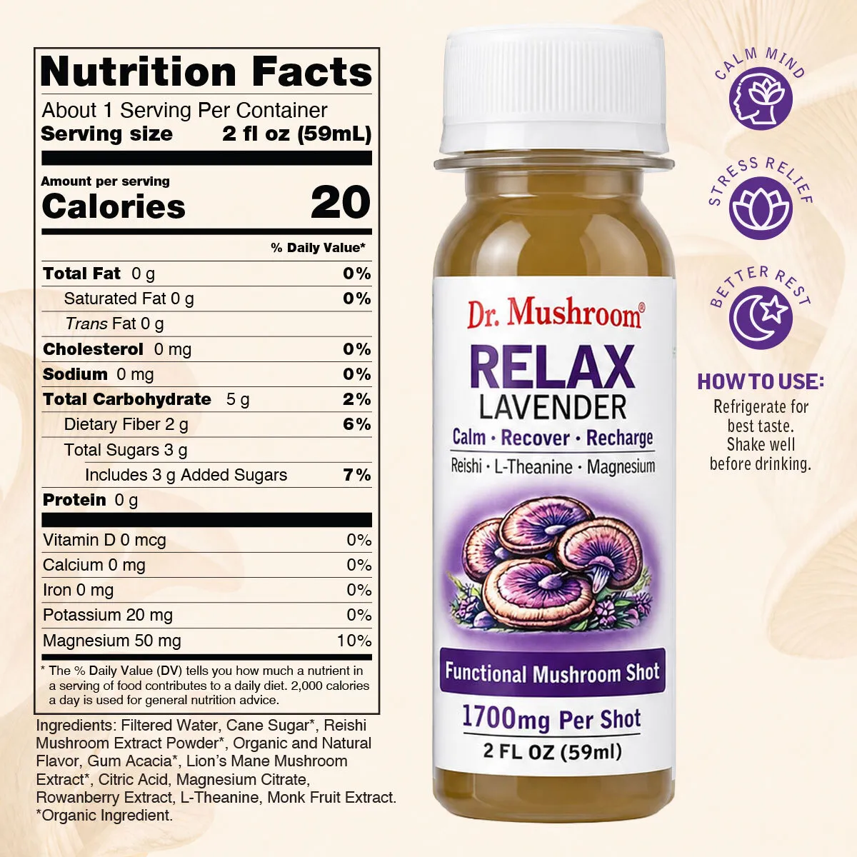 RELAX Nutritional Facts 