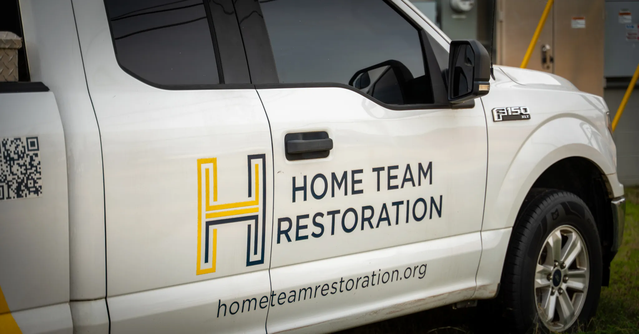 Home Team Restoration branded F-150 truck serving homeowners with contents restoration in Goldsboro, NC