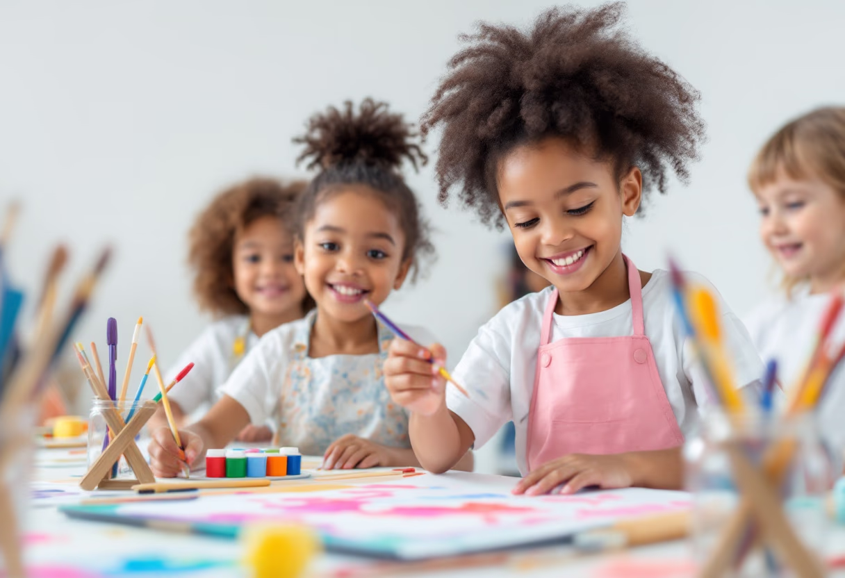 image of children creating art in a daycare