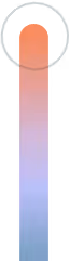 Vertical gradient bar transitioning from peach-orange at the top to light blue at the bottom on a black background.