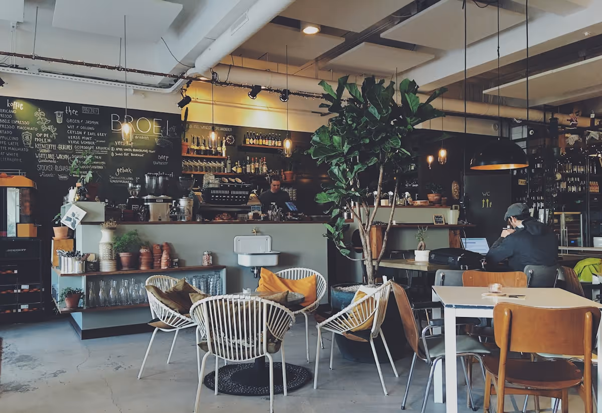 Coffee shop in Sage Hill, NW Calgary — one of many cafés and restaurants minutes from Sage Hill Garden townhomes