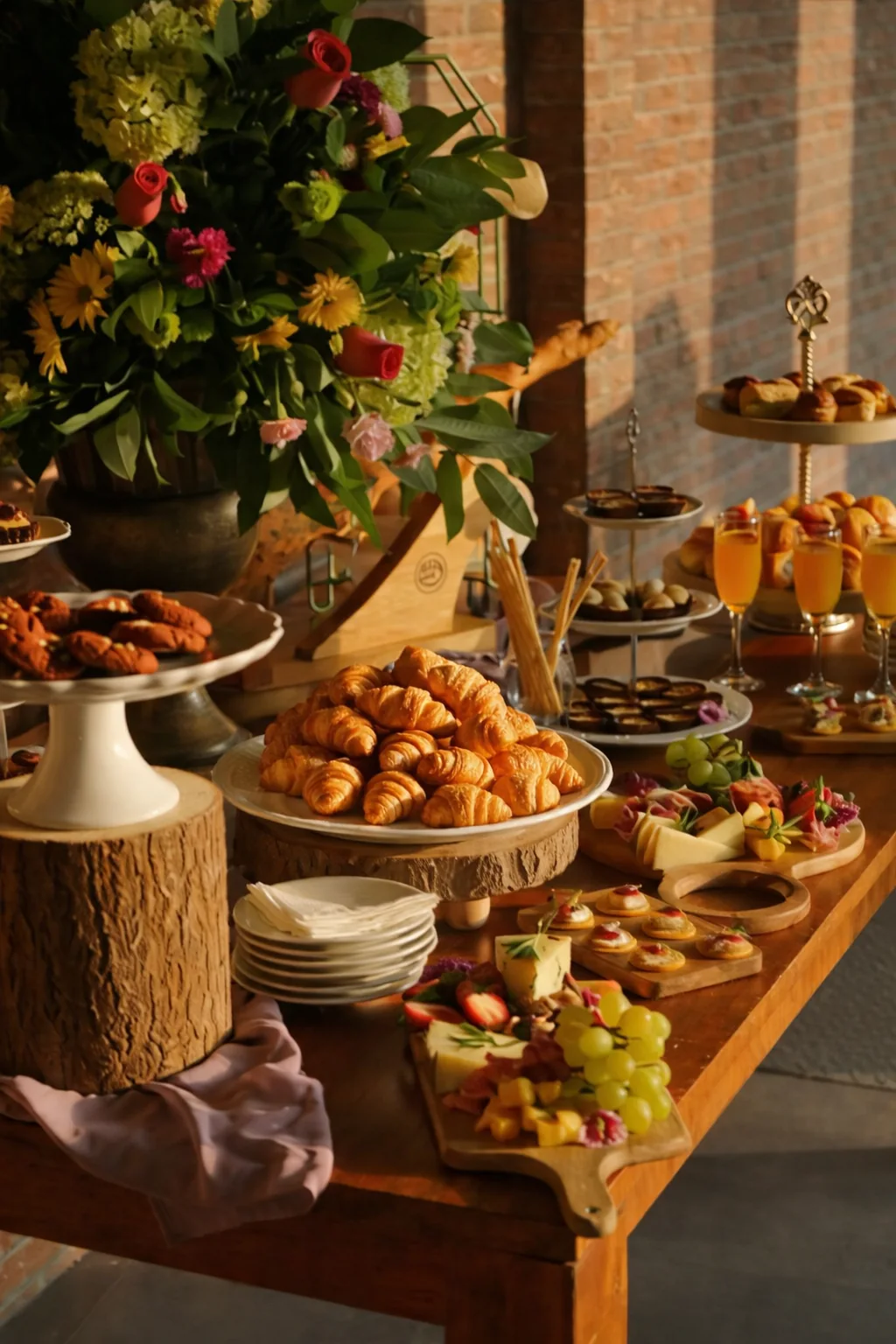 Brunch convivial A Votre Goût — viennoiseries, charcuterie et fromages
