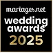 Badge Mariages.net Wedding Awards 2025 decerne au traiteur A Votre Gout.