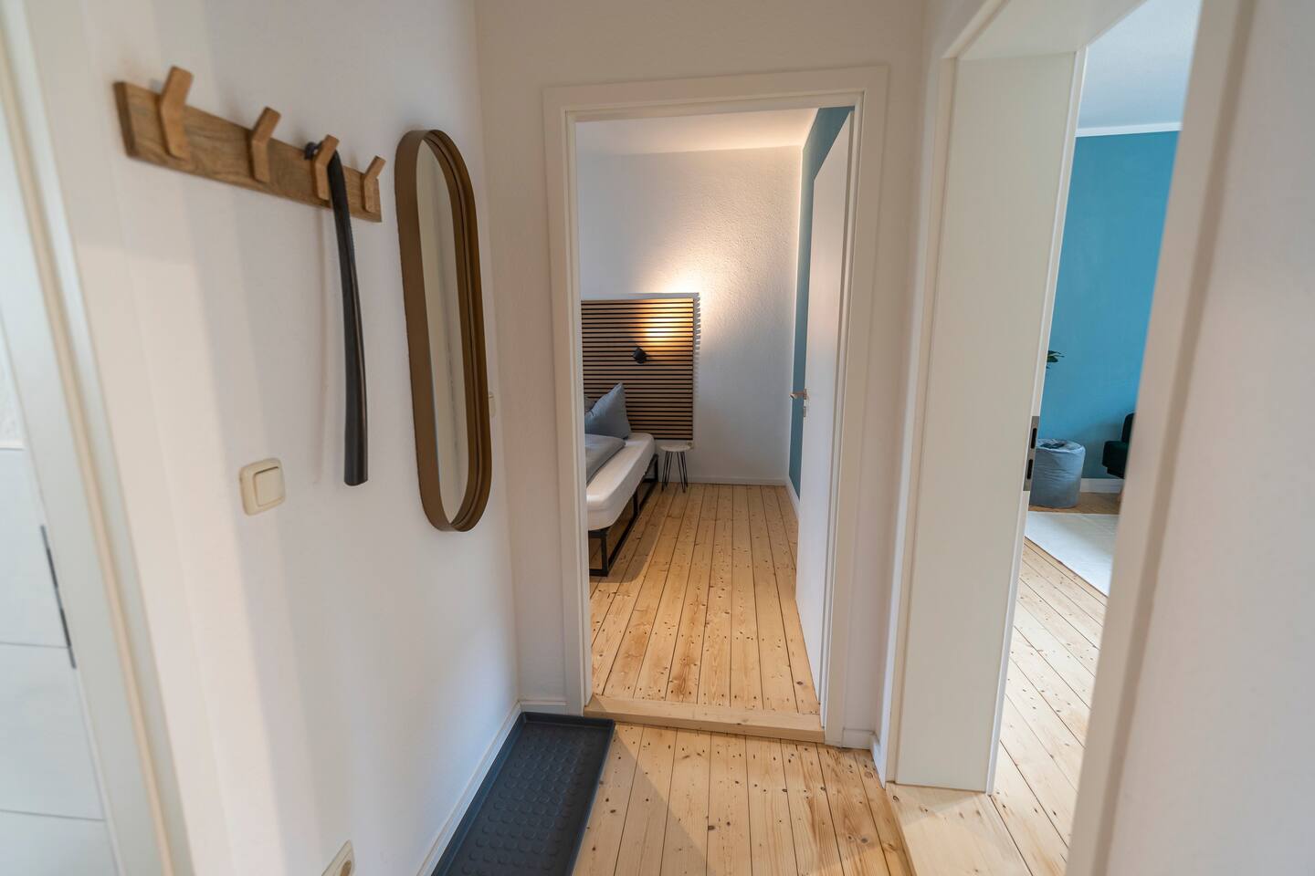 Hallway with access to all rooms