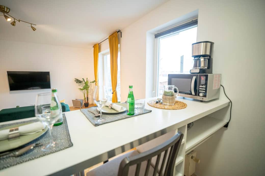 Dining table in the living area