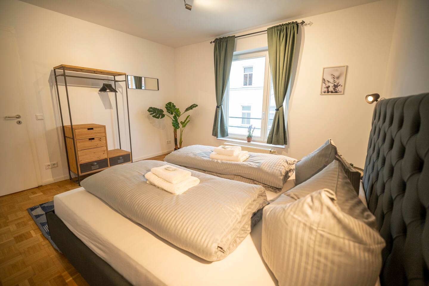 Bedroom with high-quality bedding